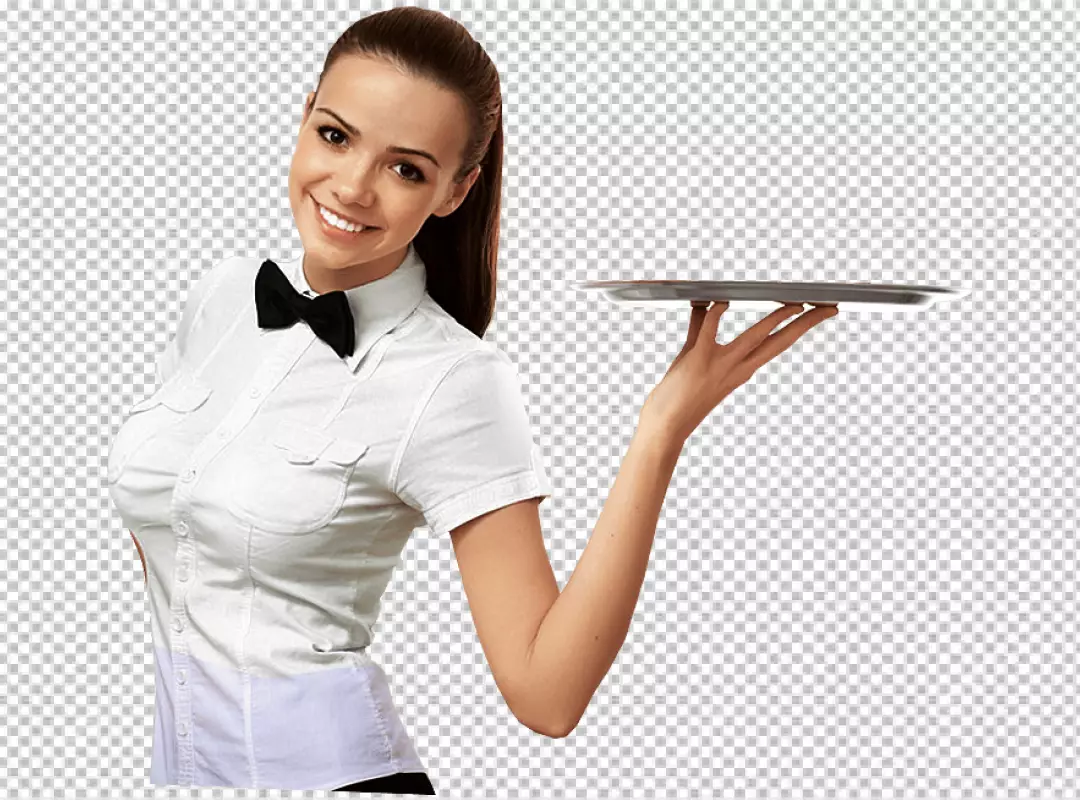 Free Premium PNG Luxury waiter holding an empty placard