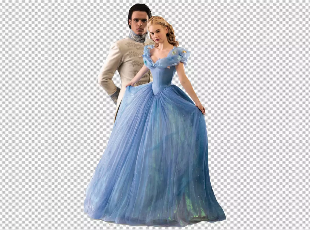 Free Premium PNG Cinderella with her king png