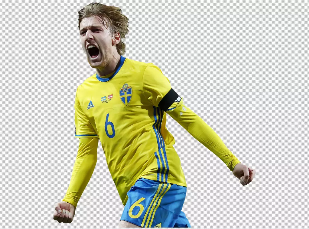 Free Premium PNG Emil Forsberg celebration hard winning Championship