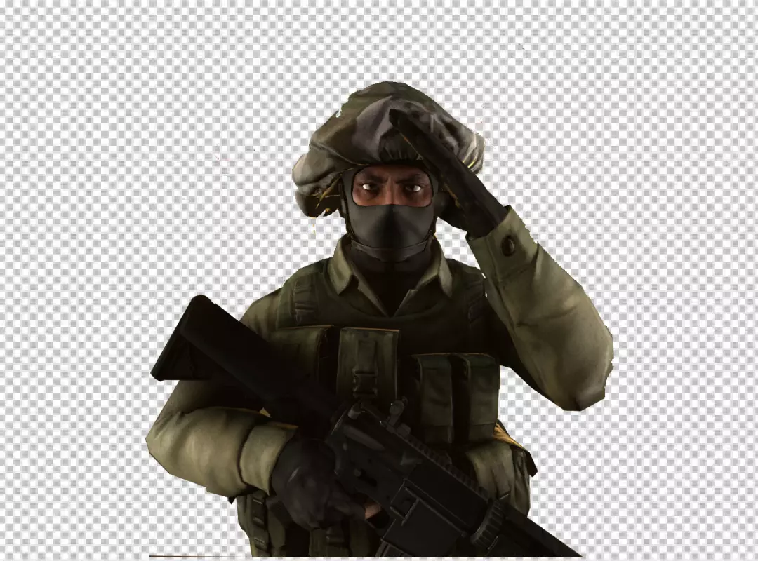 Free Premium PNG Medium soldier with weapon PNG