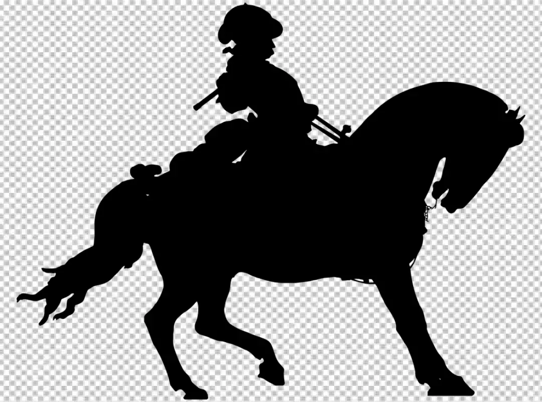 Free Premium PNG  silhouette with horse against 