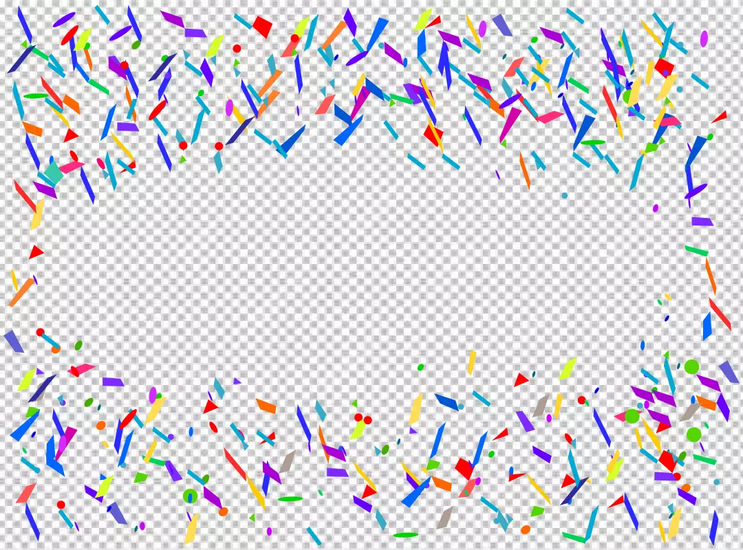 Free Premium PNG Birthday colorful confetti design transparent BG