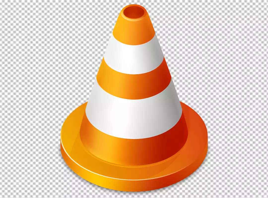 Free Premium PNG orange and white traffic cone on transparent background PNG