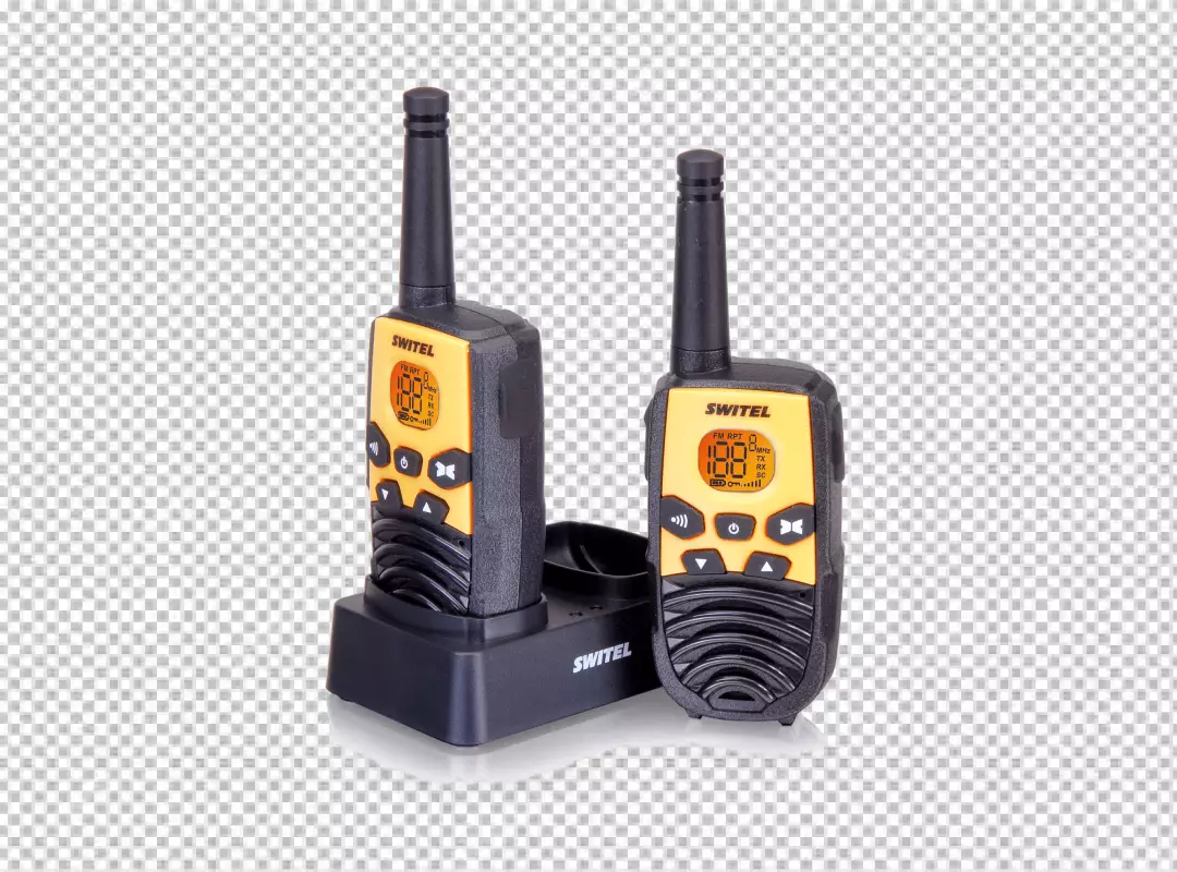 Free Premium PNG Two black walkie-talkie antennas and indicators carved PNG