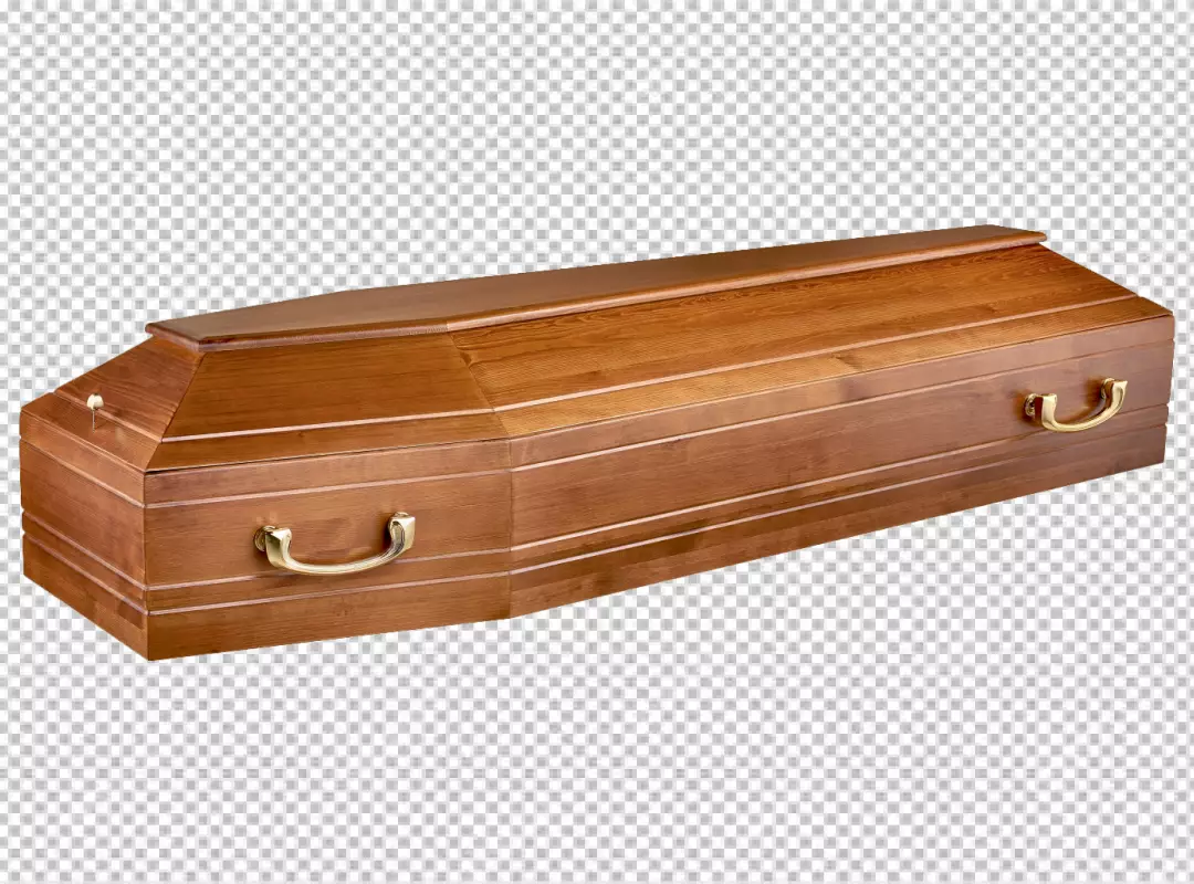 Free Premium PNG PNG coffin with a cross on the lid emphasizing simplicity and tradition