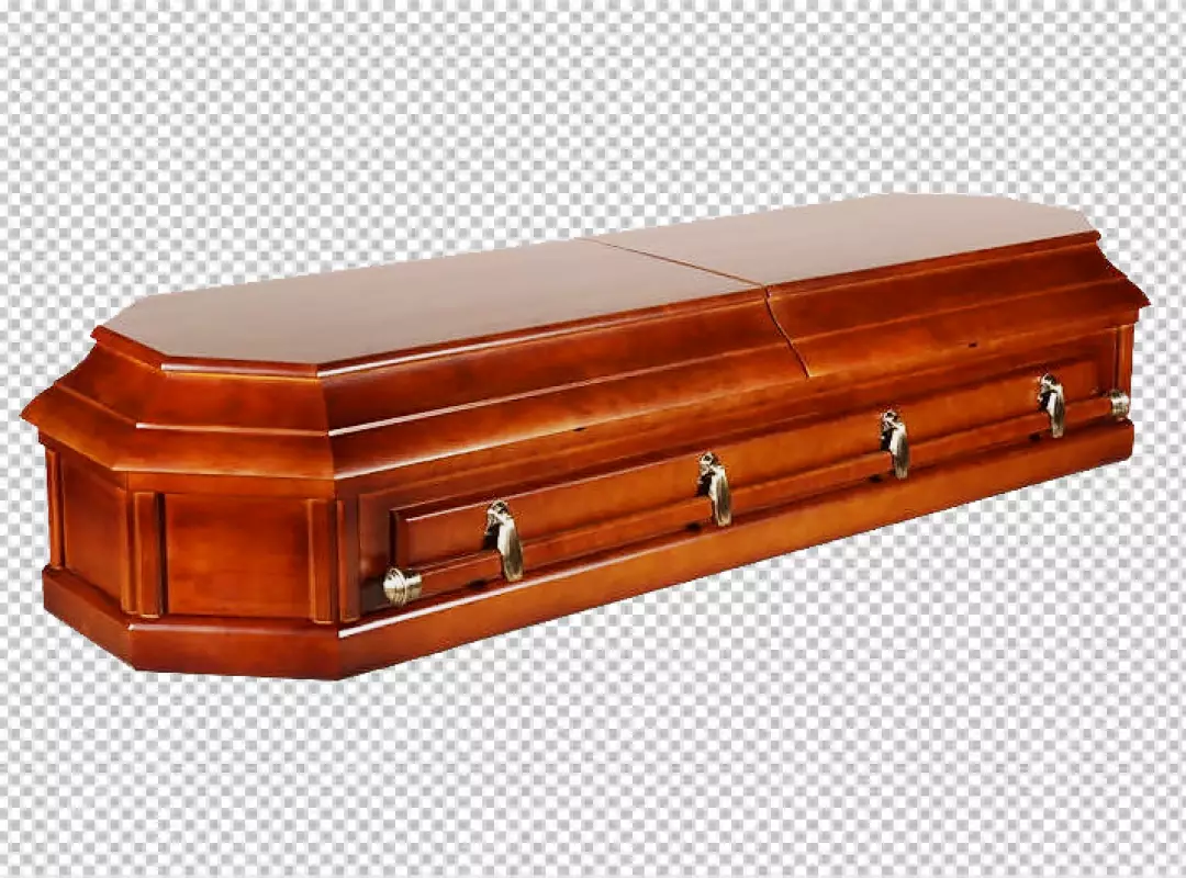 Free Premium PNG PNG wooden coffin with a cross on the lid emphasizing simplicity and tradition