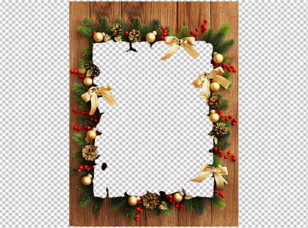 Free Premium PNG Christmas wooden photo frame png