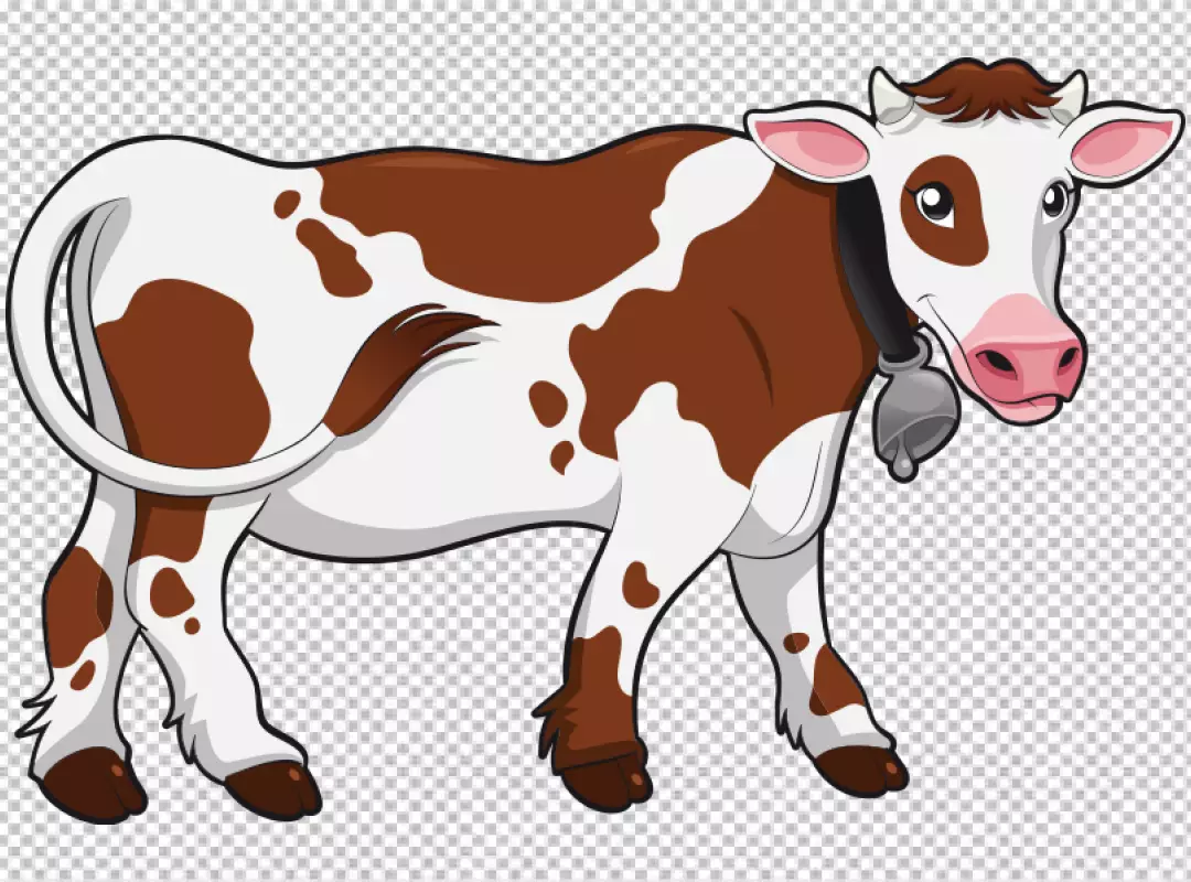 Free Premium PNG view of cow grazing transparent background 