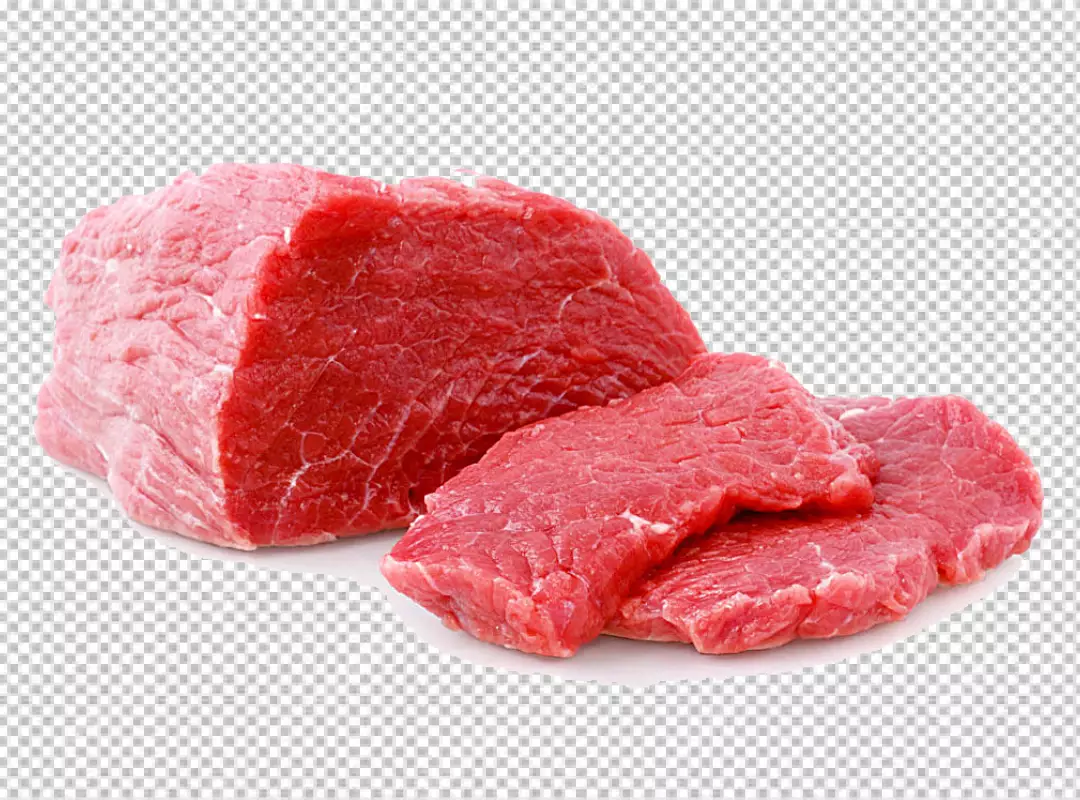 Free Premium PNG a piece of raw beefsteak steak is a deep red color and has a marbled texture