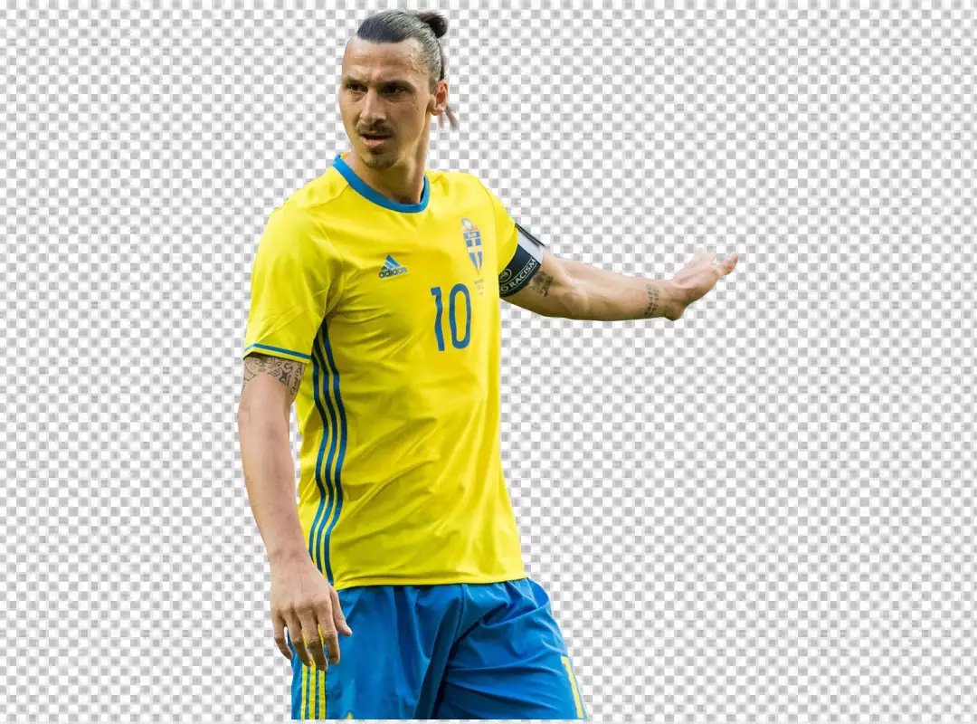 Free Premium PNG Zlatan Ibrahimovic talling give foodball her