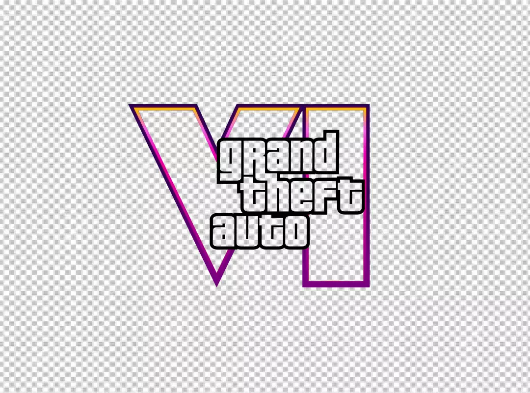 Free Premium PNG GTA Grand Theft Auto 6 Logo with Black Outline