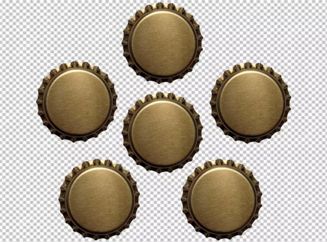 Free Premium PNG icon Golden crown bottle caps top and bottom view Isolated 