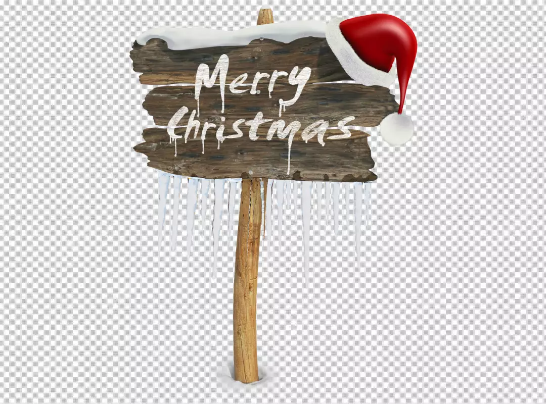 Free Premium PNG Christmas wooden board PNG background 