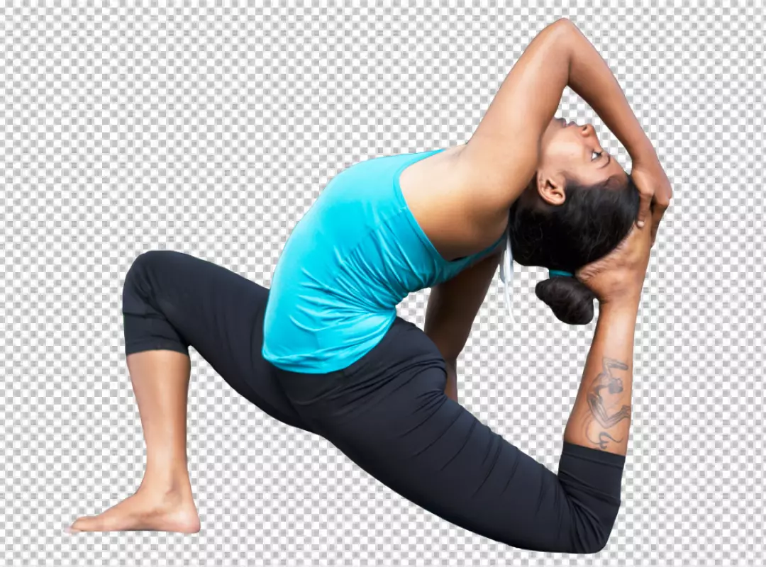 Free Premium PNG Seamlessly reflects the woman’s dedicated concentration and dynamic vigor