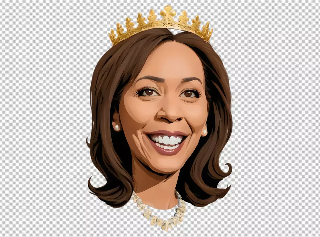 Free Premium PNG Kamala Harris Like queen and smileing face