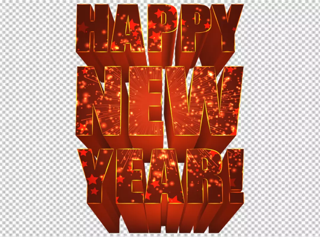 Free Premium PNG Happy new year 3D text