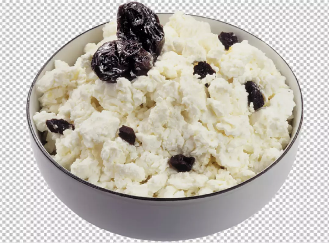 Free Premium PNG Cottage cheese in a traditional wooden bowl on a png  background