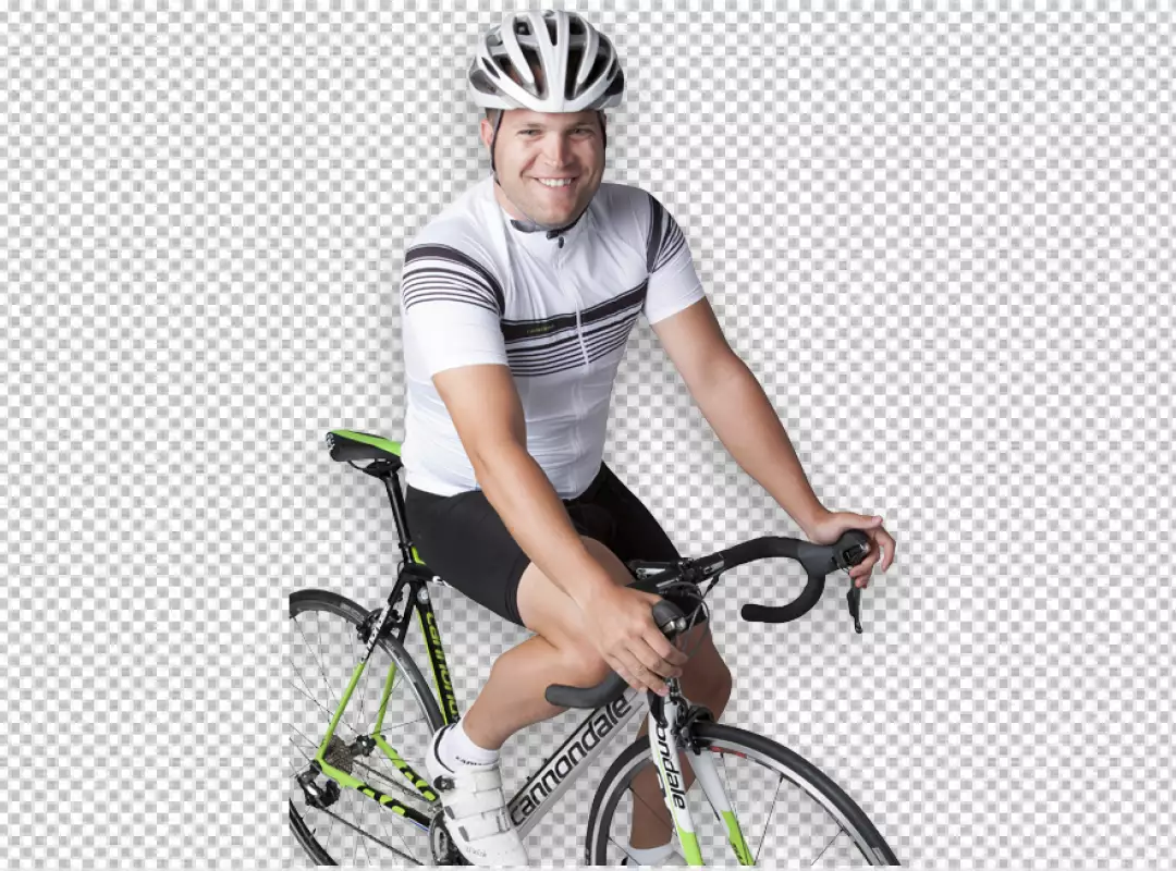 Free Premium PNG Male cyclist training with bicycle transparent background PNG