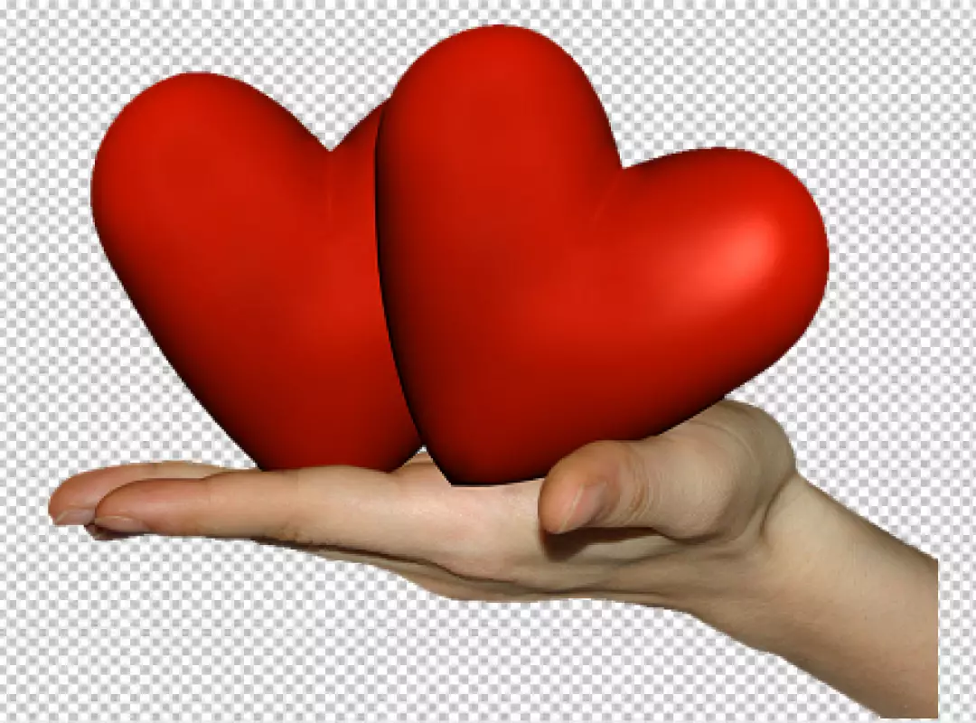 Free Premium PNG Red heart in woman's hands on png background