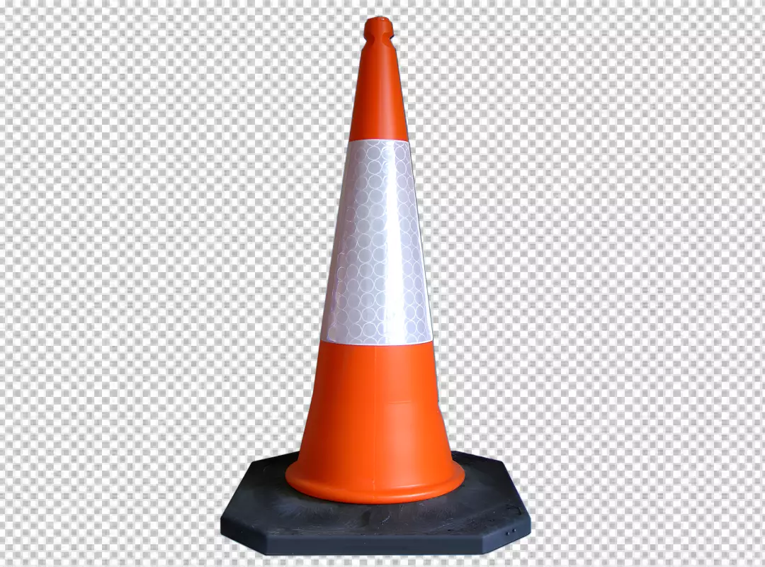 Free Premium PNG Realistic plastic orange traffic cone