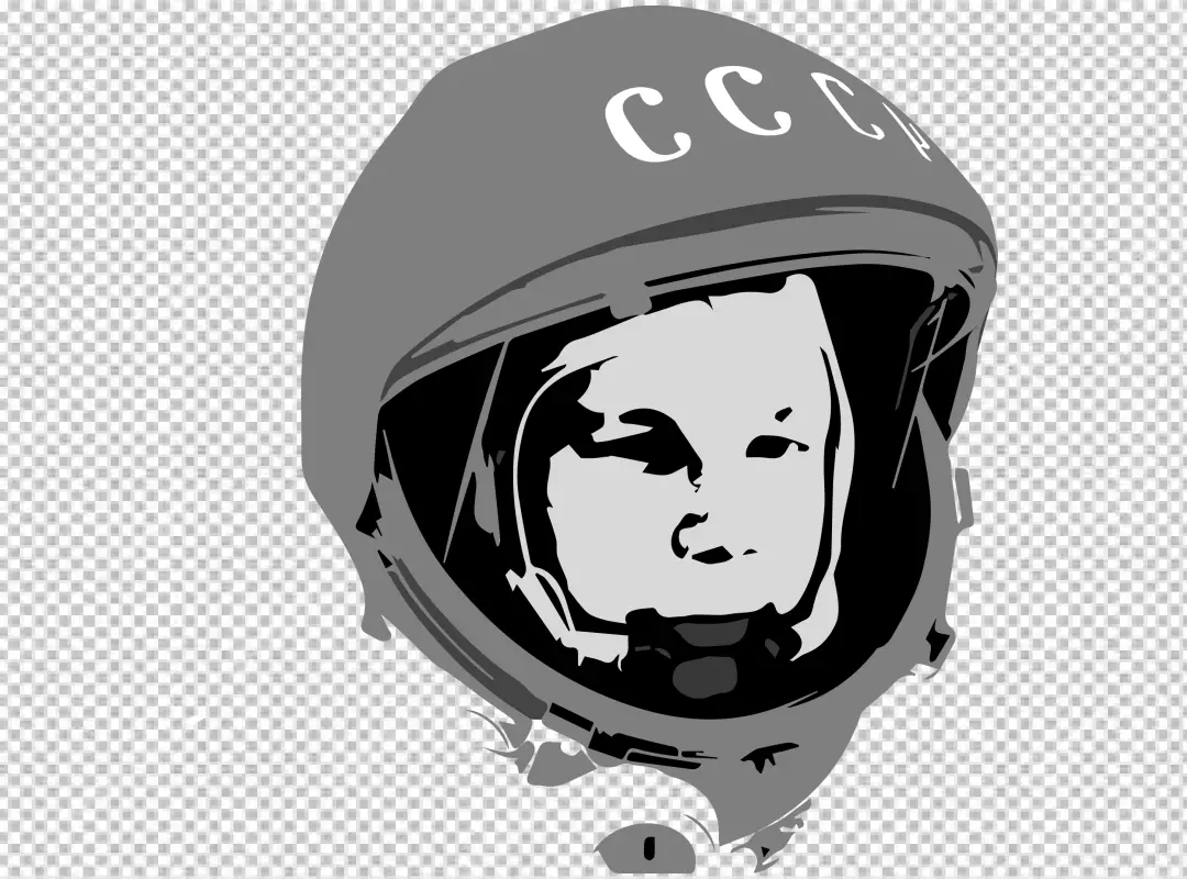 Free Premium PNG Gagarin's gaze soviet cosmonaut space pioneer