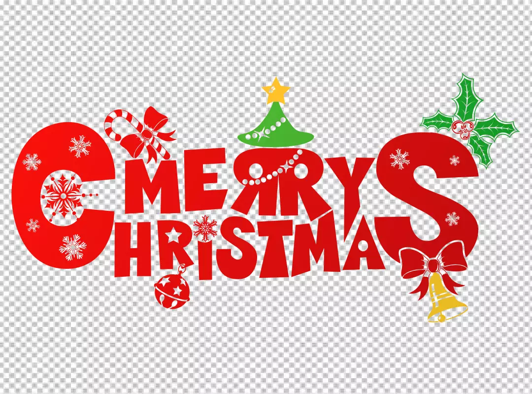 Free Premium PNG Merry Christmas sign with Santa Claus hat