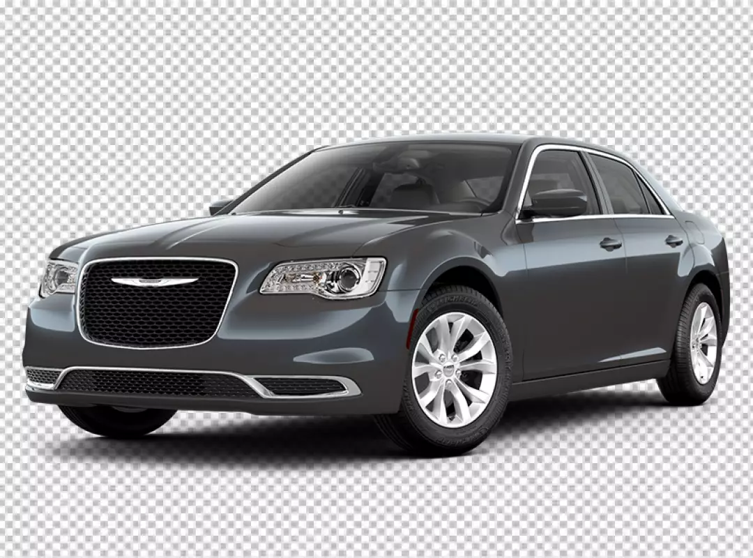 Free Premium PNG A black and white picture of a car with the hood Chrysler