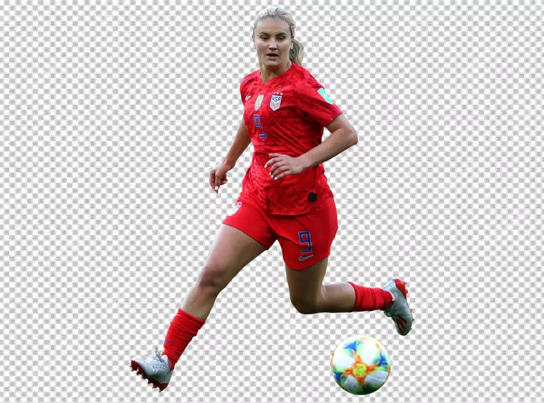 Free Premium PNG Lindsey Horan was Raning and kick the ball