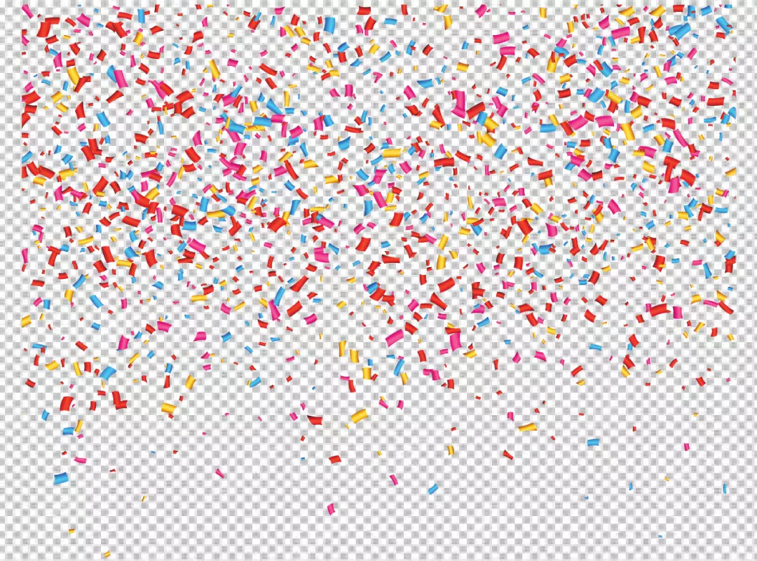 Free Premium PNG ribbon and confetti falling on a transparent background Confetti falling backdrop design