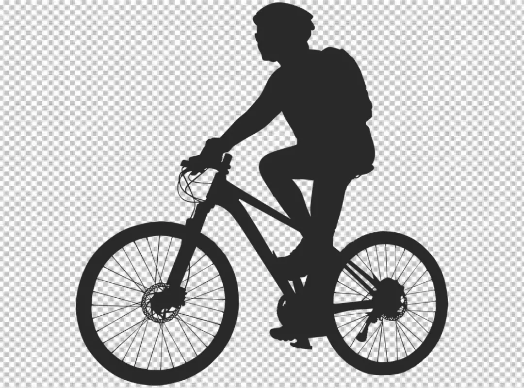 Free Premium PNG Man cycling transparent with his bike and helmet