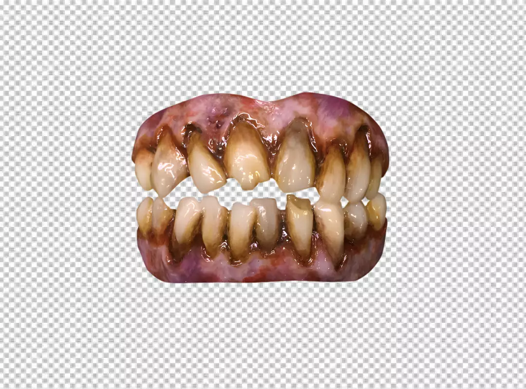 Free Premium PNG a set of zombie teeth