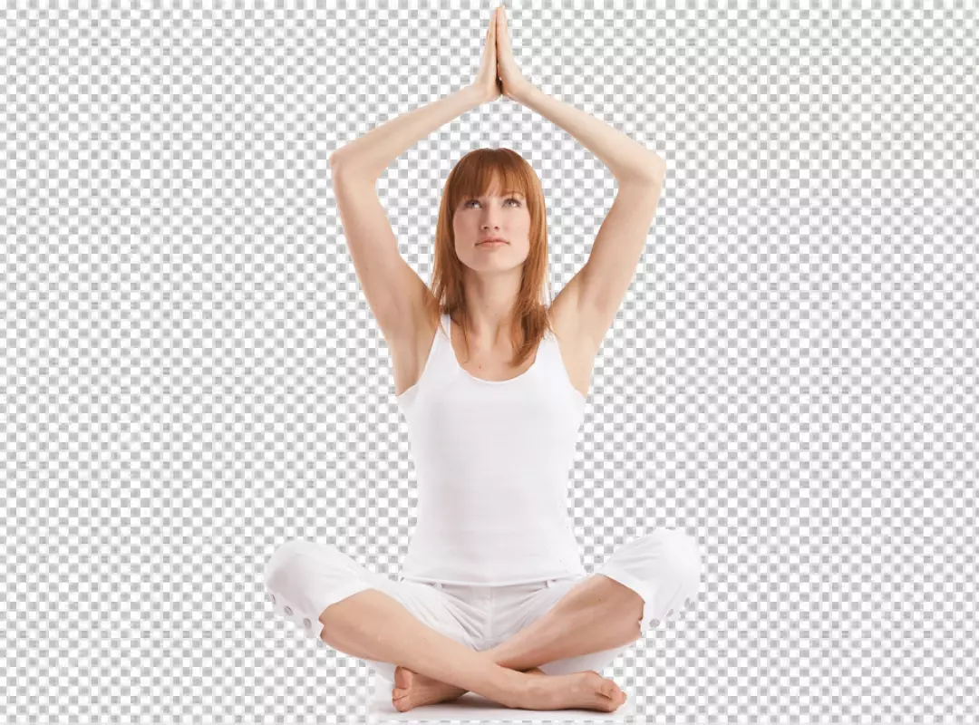 Free Premium PNG Gracefully shows the woman's balance and commanding pose