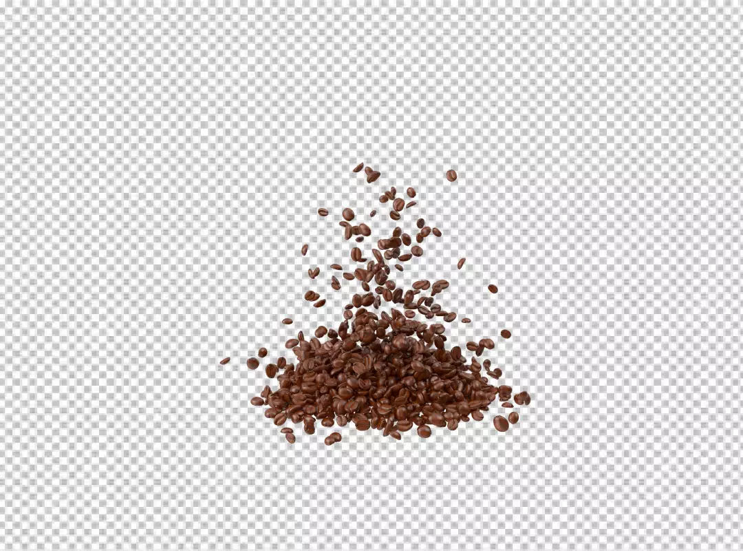 Free Premium PNG PNG A bunch of coffee beans are floating in air on a transparent background