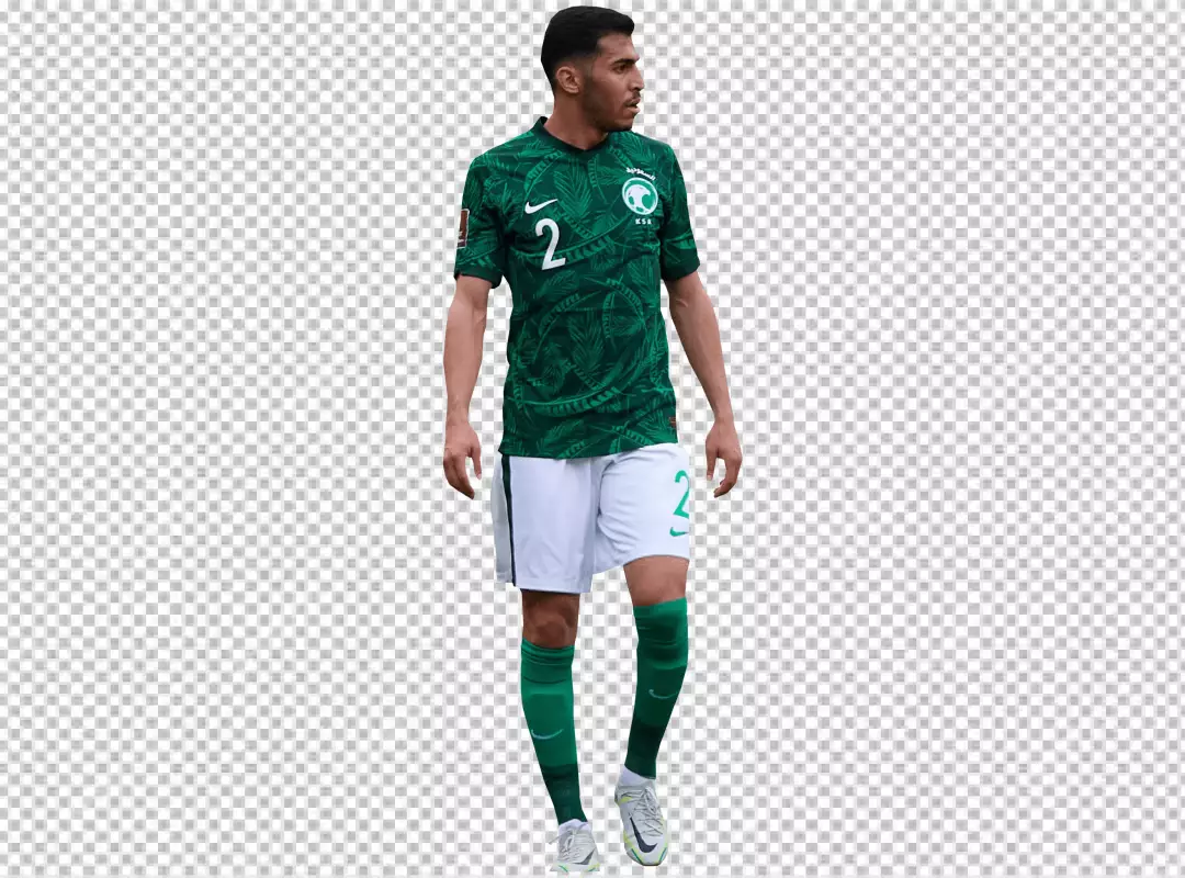 Free Premium PNG Sultan Al-Ghanam is wearing a green jersey with white shorts and socks