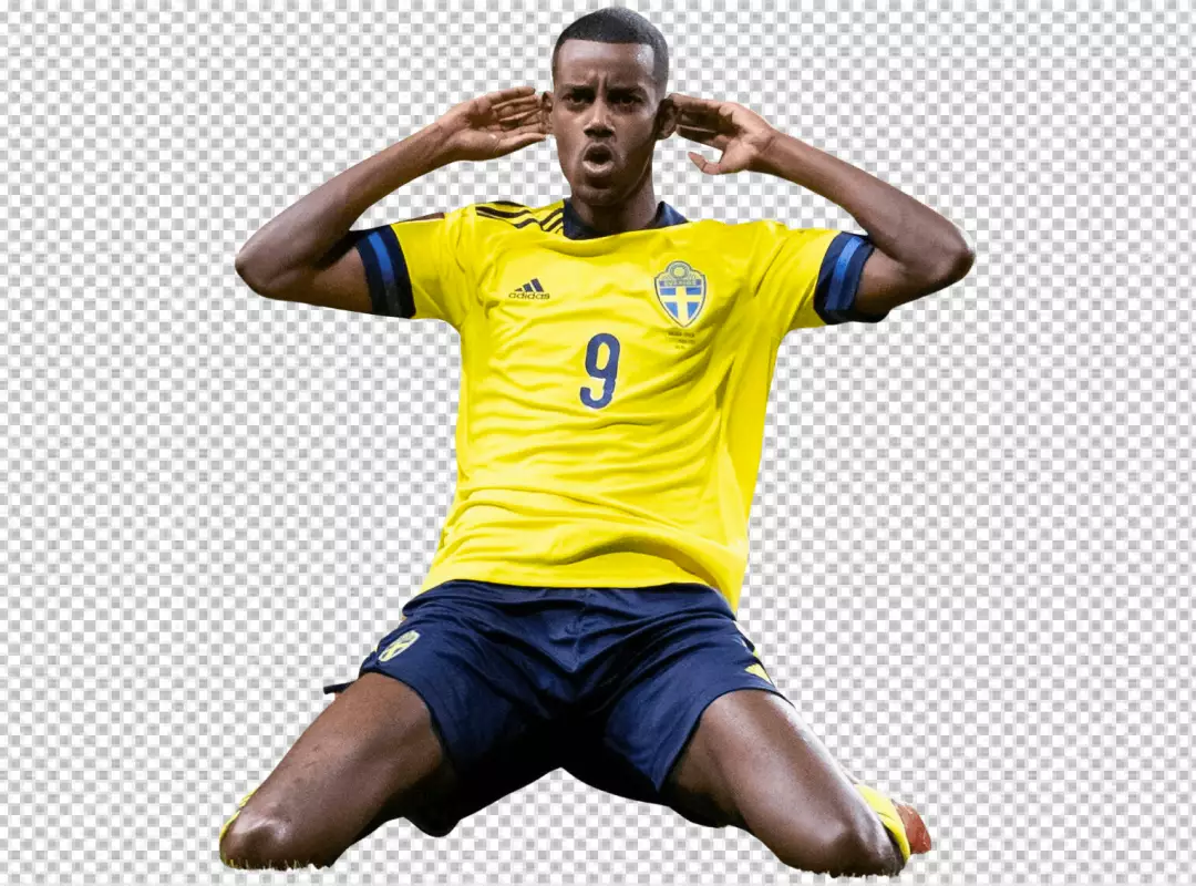 Free Premium PNG Alexander Isak Swedish footballer celebrating a goal