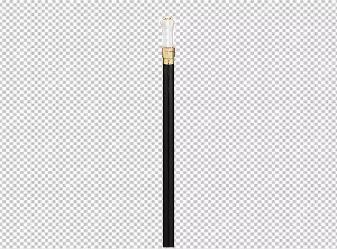 Free Premium PNG a 3D rendering of a single black walking stick