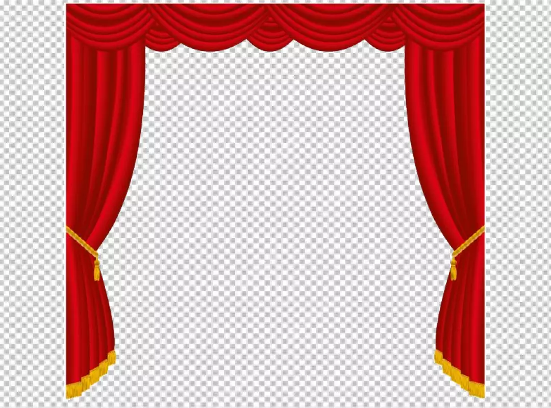 Free Premium PNG Fantastic set of red curtains with  PNG