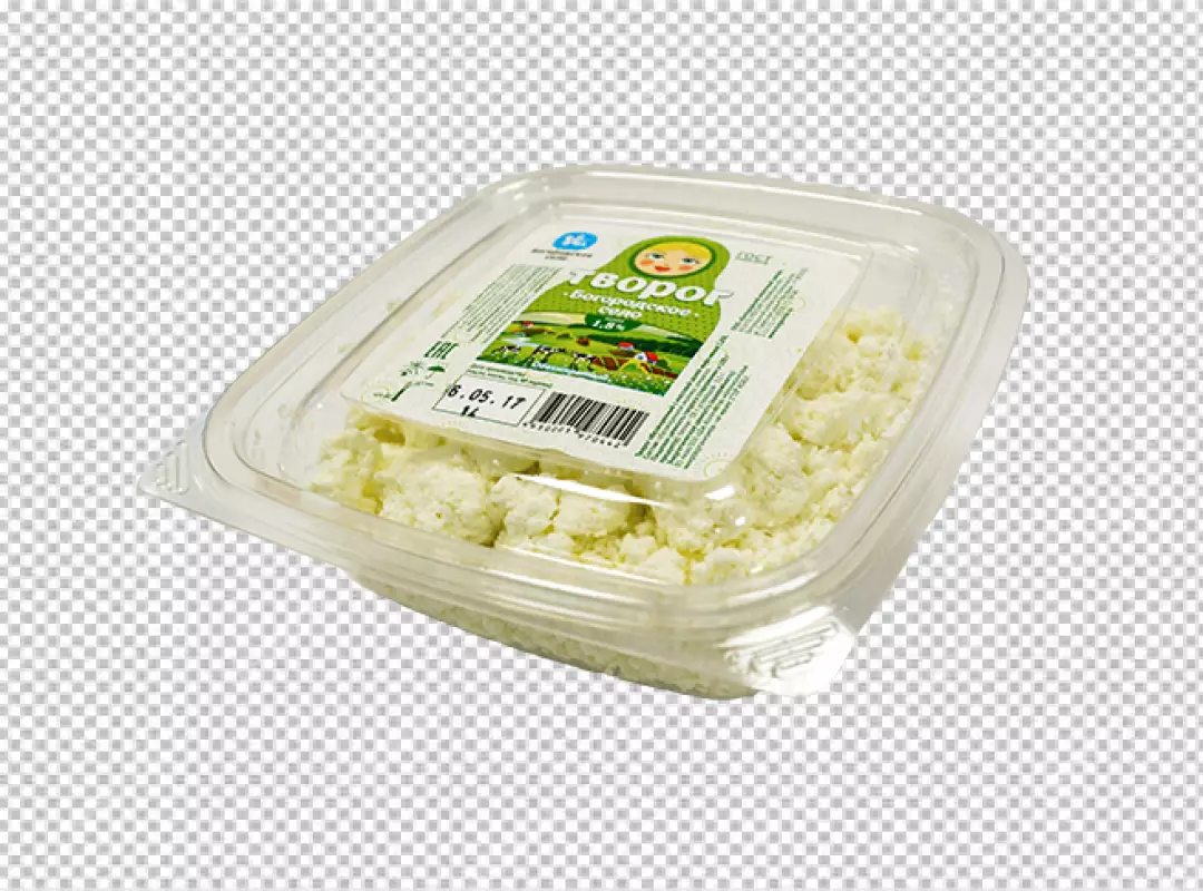 Free Premium PNG Cottage cheese front view full length isolate on transparency