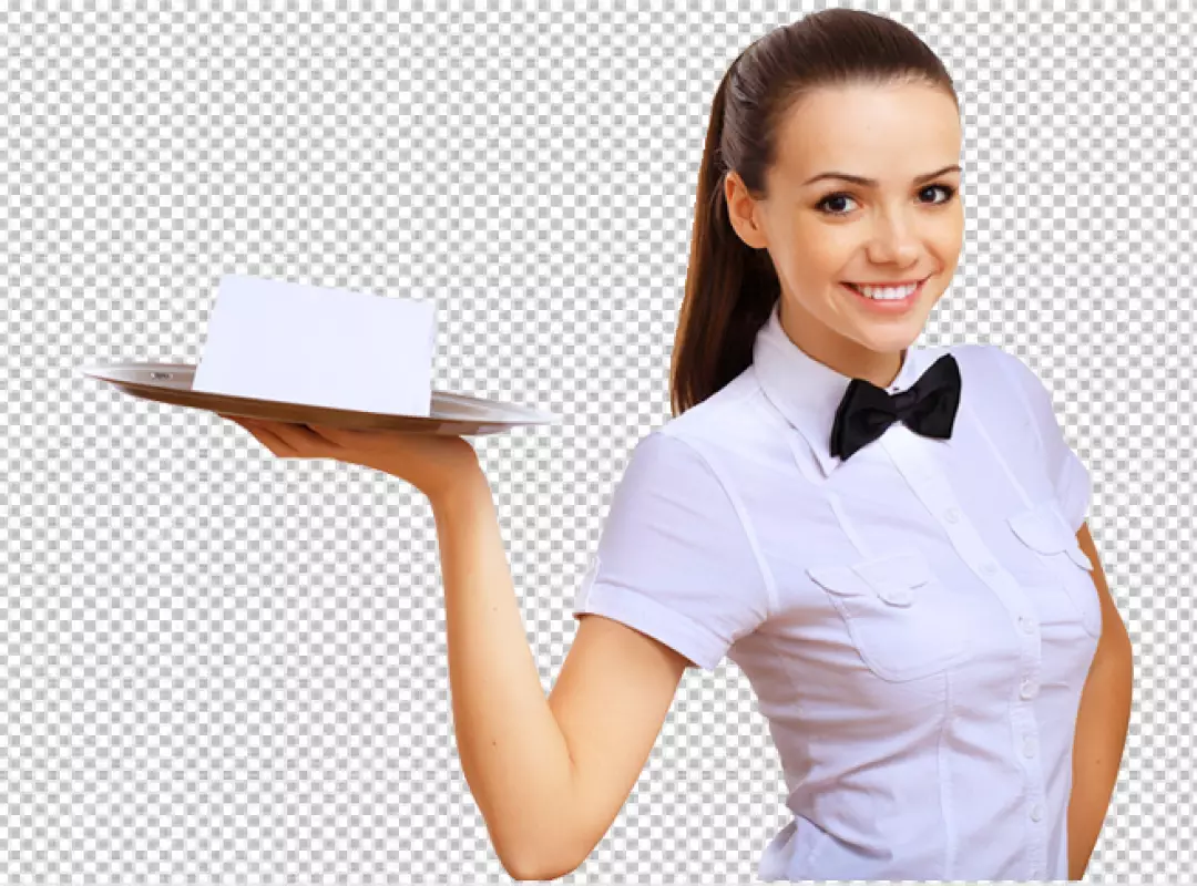 Free Premium PNG Luxury waiter holding something