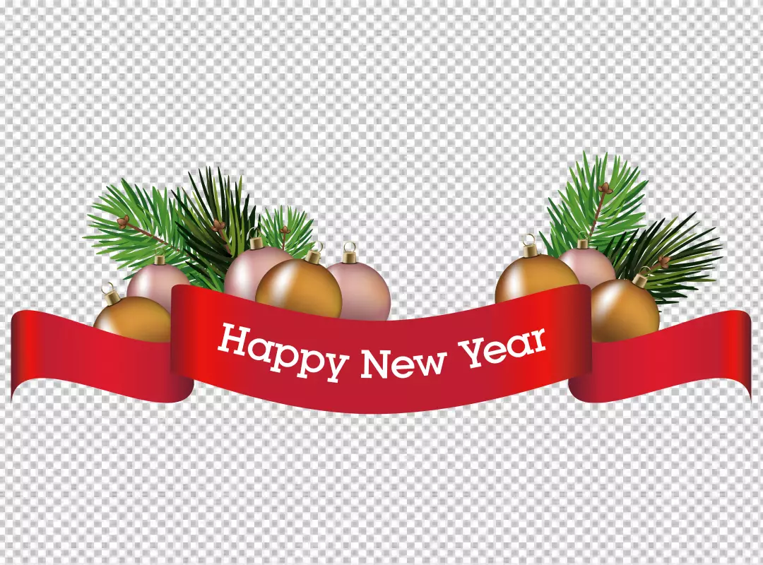 Free Premium PNG Decorative ribbon for Happy New Year