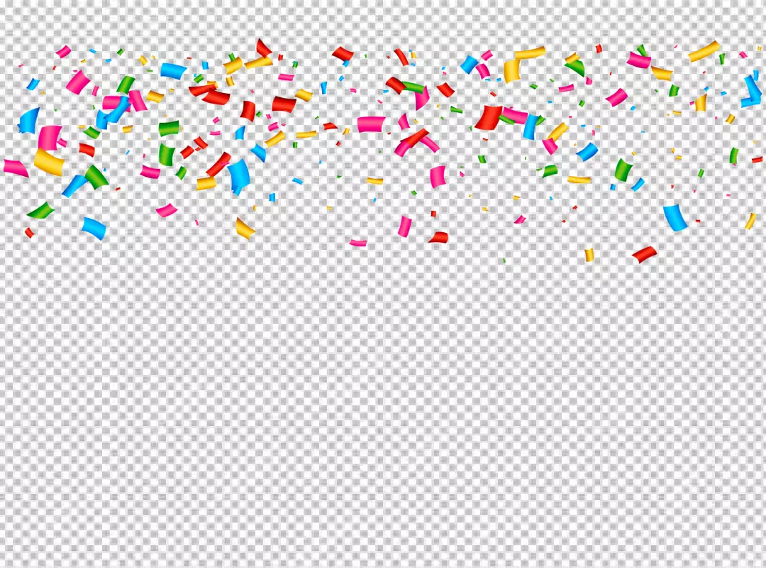 Free Premium PNG Confetti and ribbons on PNG background