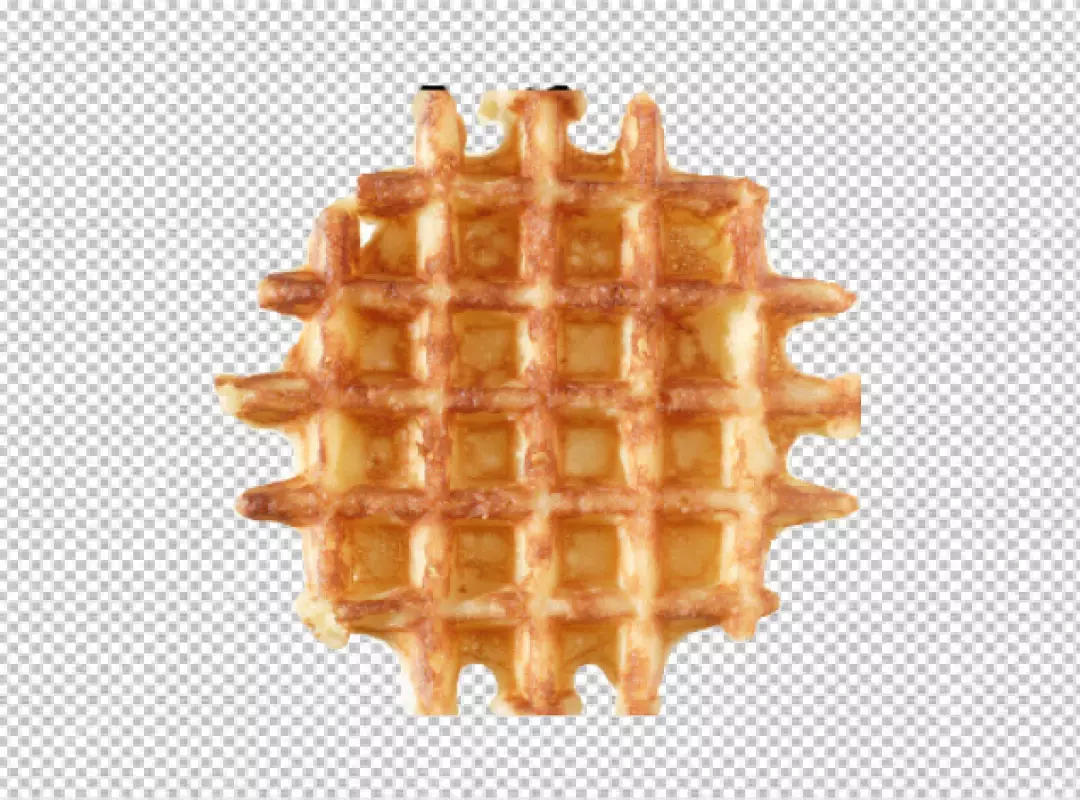 Free Premium PNG Golden Crisp Belgian Waffle