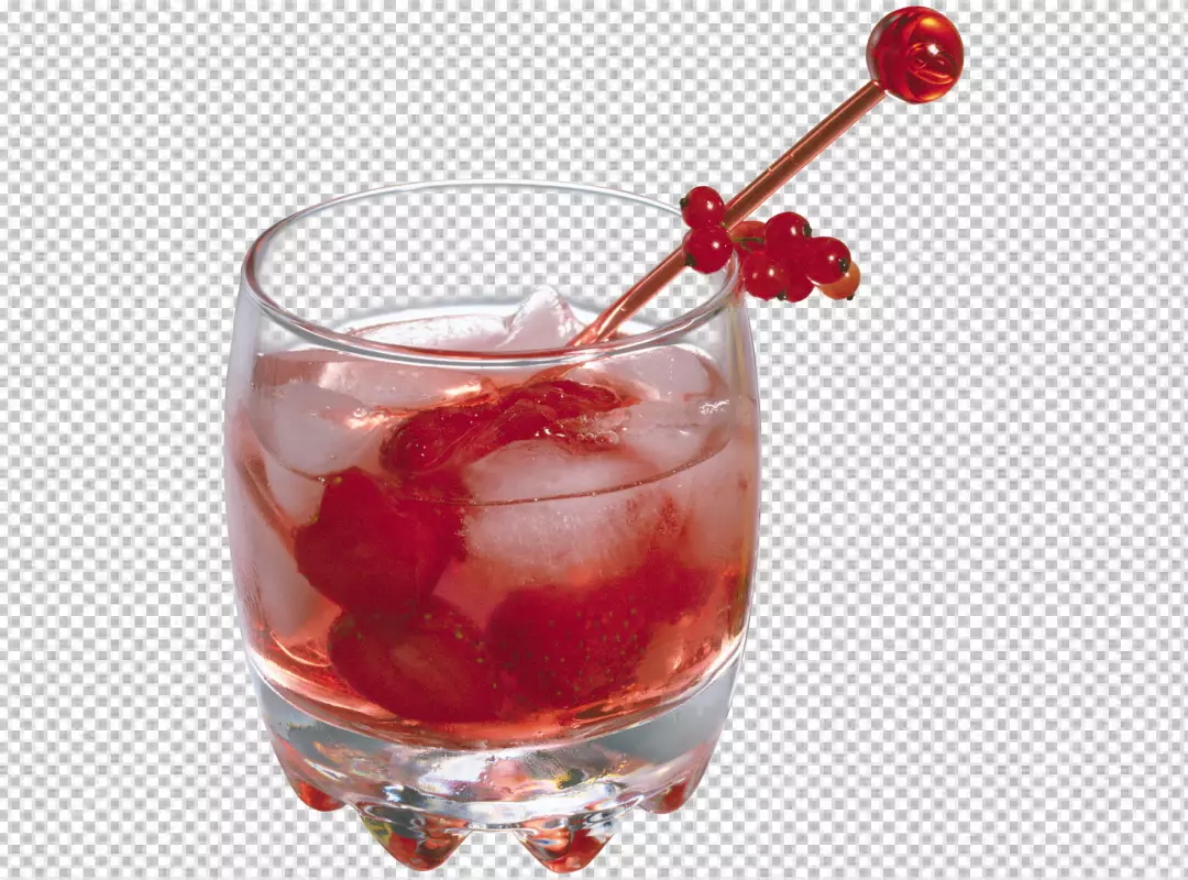 Free Premium PNG Exotic cocktail with orange and cherry png