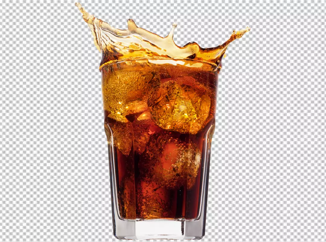 Free Premium PNG One glass Cocacola transparent background 