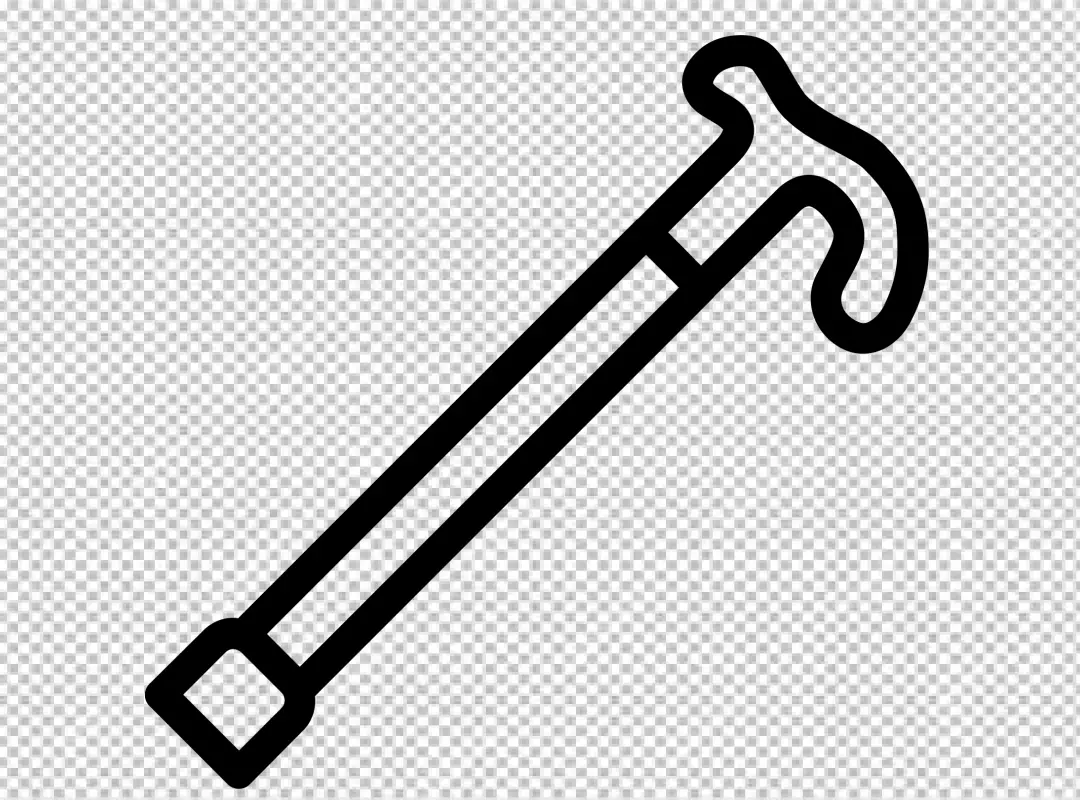 Free Premium PNG A black and white line drawing of a cane