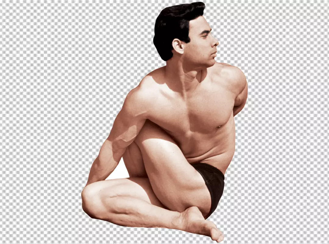 Free Premium PNG Elegantly captures the man’s sharp concentration and energetic vitality