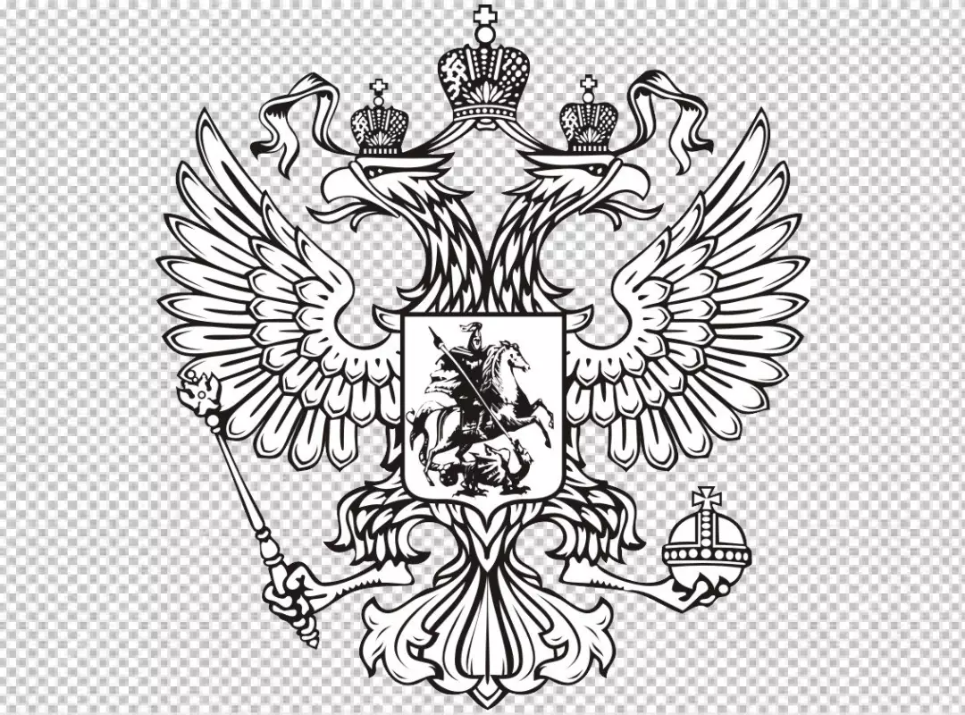 Free Premium PNG Flag of Russia with coat of arms PNG BG