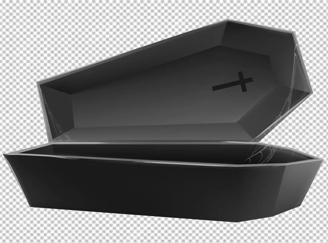 Free Premium PNG PNG Wooden coffin laying in isometric view