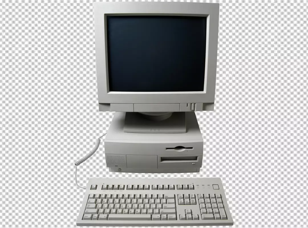 Free Premium PNG View of retro computer and technology transparent BG