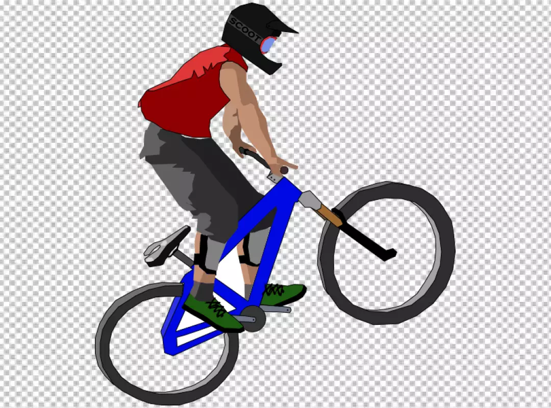 Free Premium PNG Male cyclist training with bicycle PNG